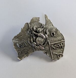 Vintage Map Of Australia Koala Brooch Silvertone Bohemian Boho Souvenir Pin